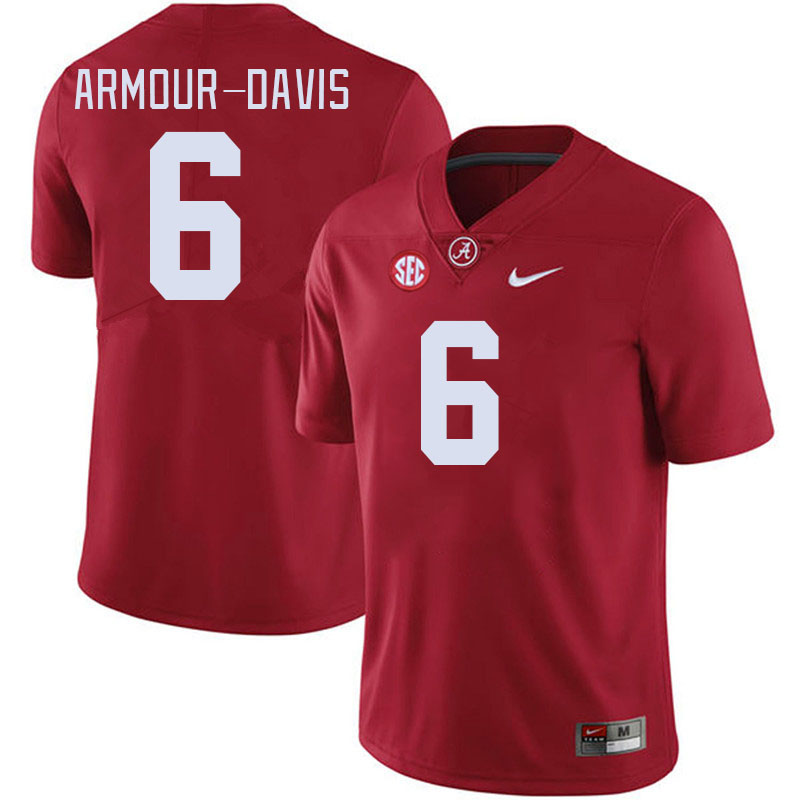 #6 Jalyn Armour-Davis Alabama Crimson Tide Jerseys Football Stitched-Crimson